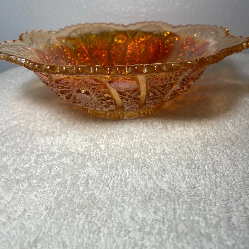 Vintage Amber Sunflower Round Serving Dish - Picture 2 of 9